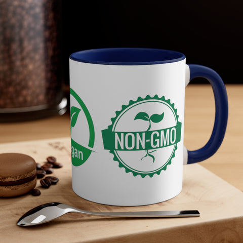 USDA Organic Vegan Non-GMO Accent Coffee Mug, 11oz