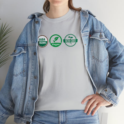 USDA Organic, Vegan, Non-GMO T-Shirt Designed by Big Brain Brew