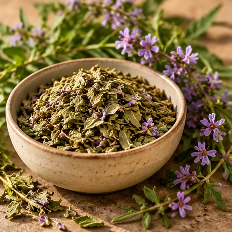 Illustrative image of organic vervain ingredient, not the actual packaged 1 oz bag