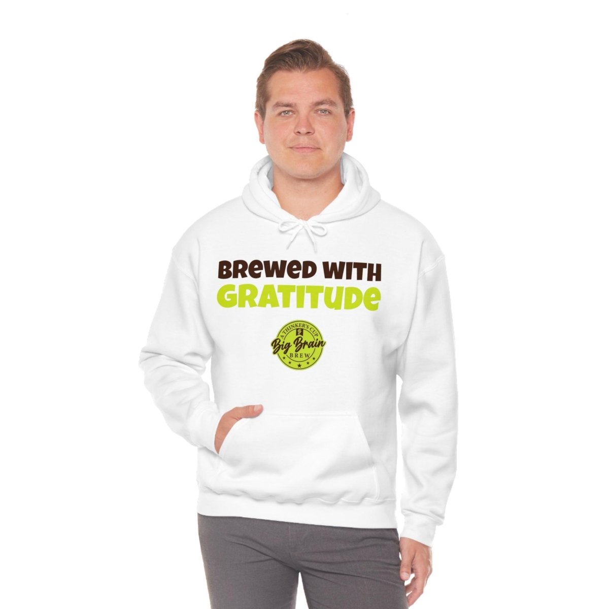 Brewed with Gratitude Unisex Heavy Blend™ Hooded Sweatshirt - Big Brain Brew