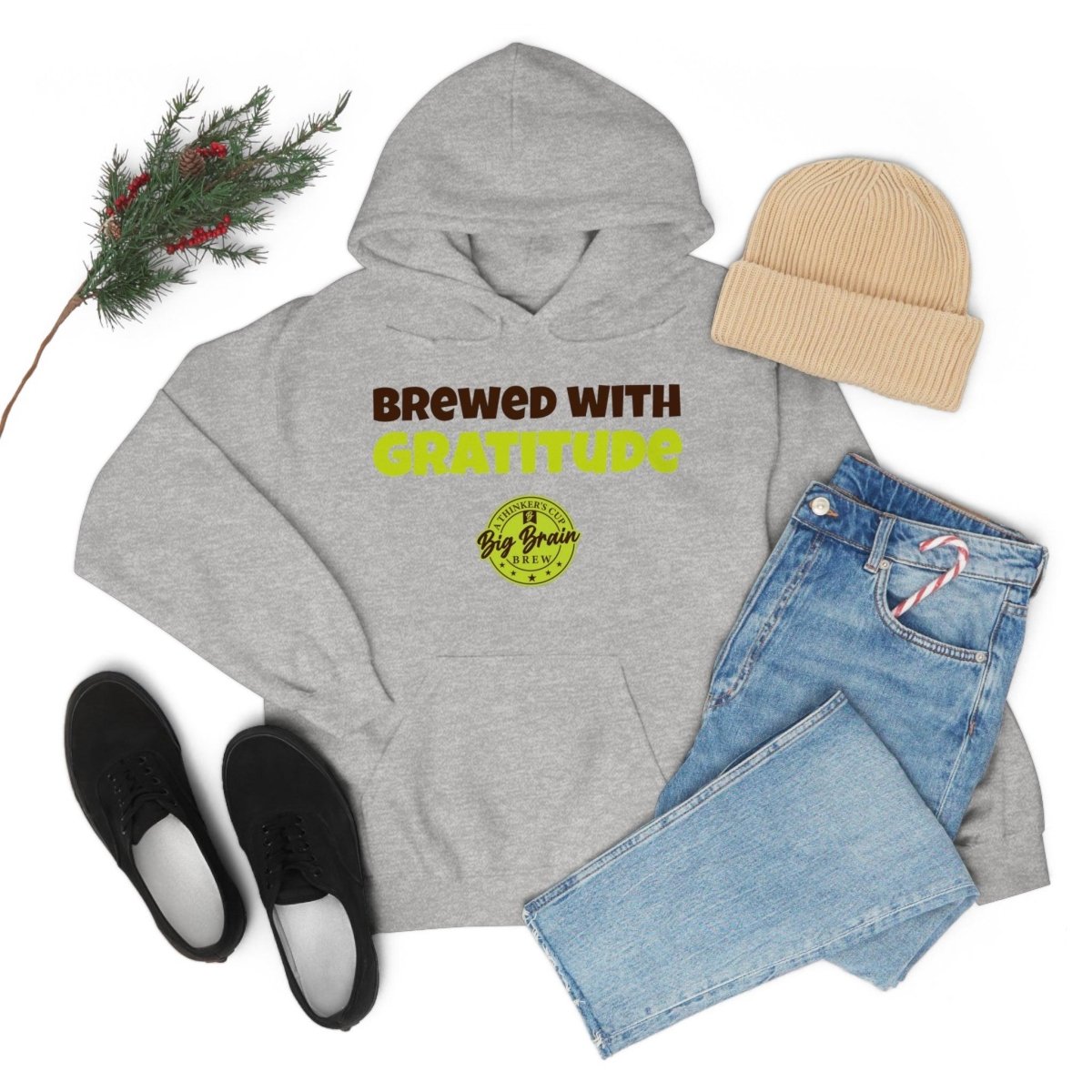 Brewed with Gratitude Unisex Heavy Blend™ Hooded Sweatshirt - Big Brain Brew