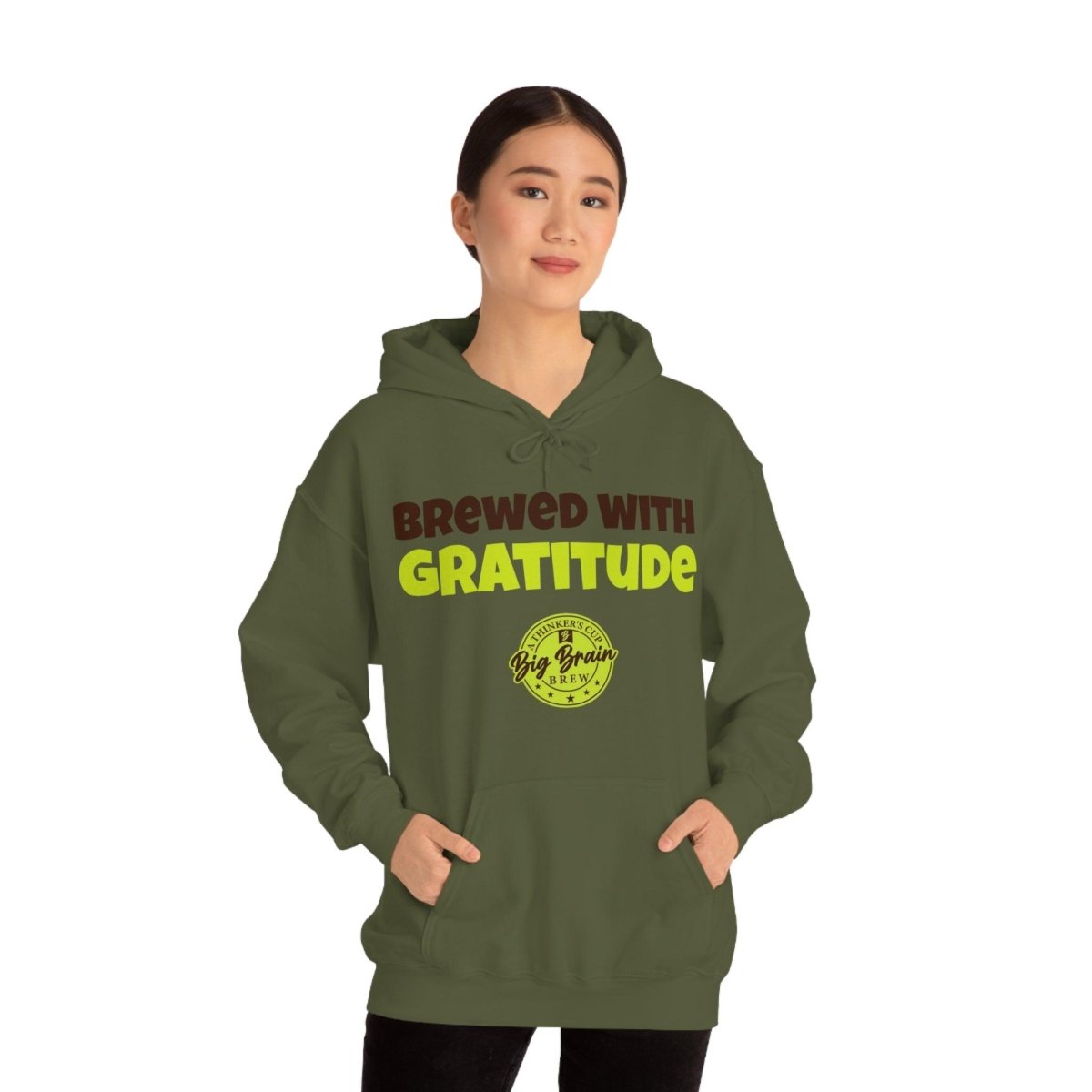 Brewed with Gratitude Unisex Heavy Blend™ Hooded Sweatshirt - Big Brain Brew