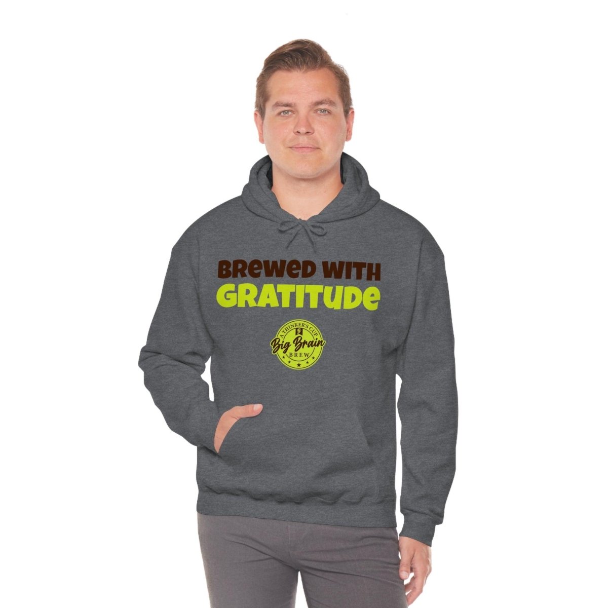 Brewed with Gratitude Unisex Heavy Blend™ Hooded Sweatshirt - Big Brain Brew