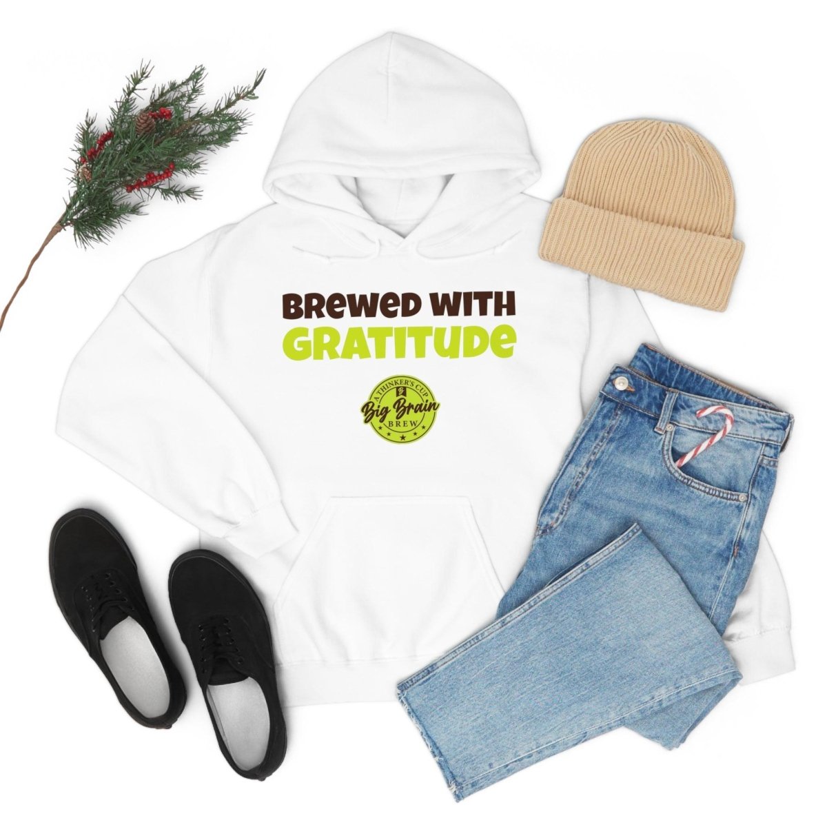 Brewed with Gratitude Unisex Heavy Blend™ Hooded Sweatshirt - Big Brain Brew