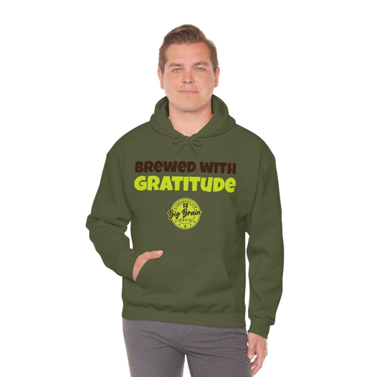Brewed with Gratitude Unisex Heavy Blend™ Hooded Sweatshirt - Big Brain Brew