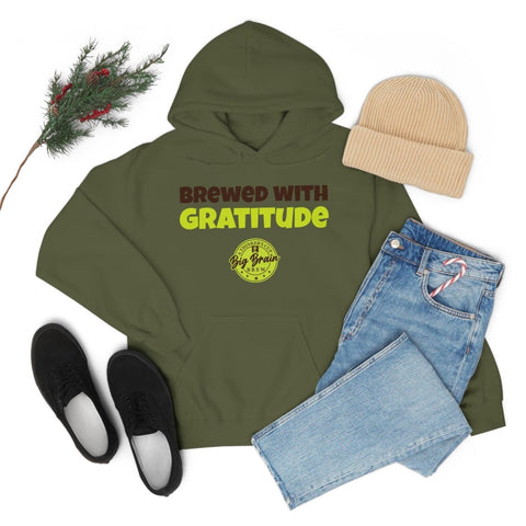 Brewed with Gratitude Unisex Heavy Blend™ Hooded Sweatshirt - Big Brain Brew