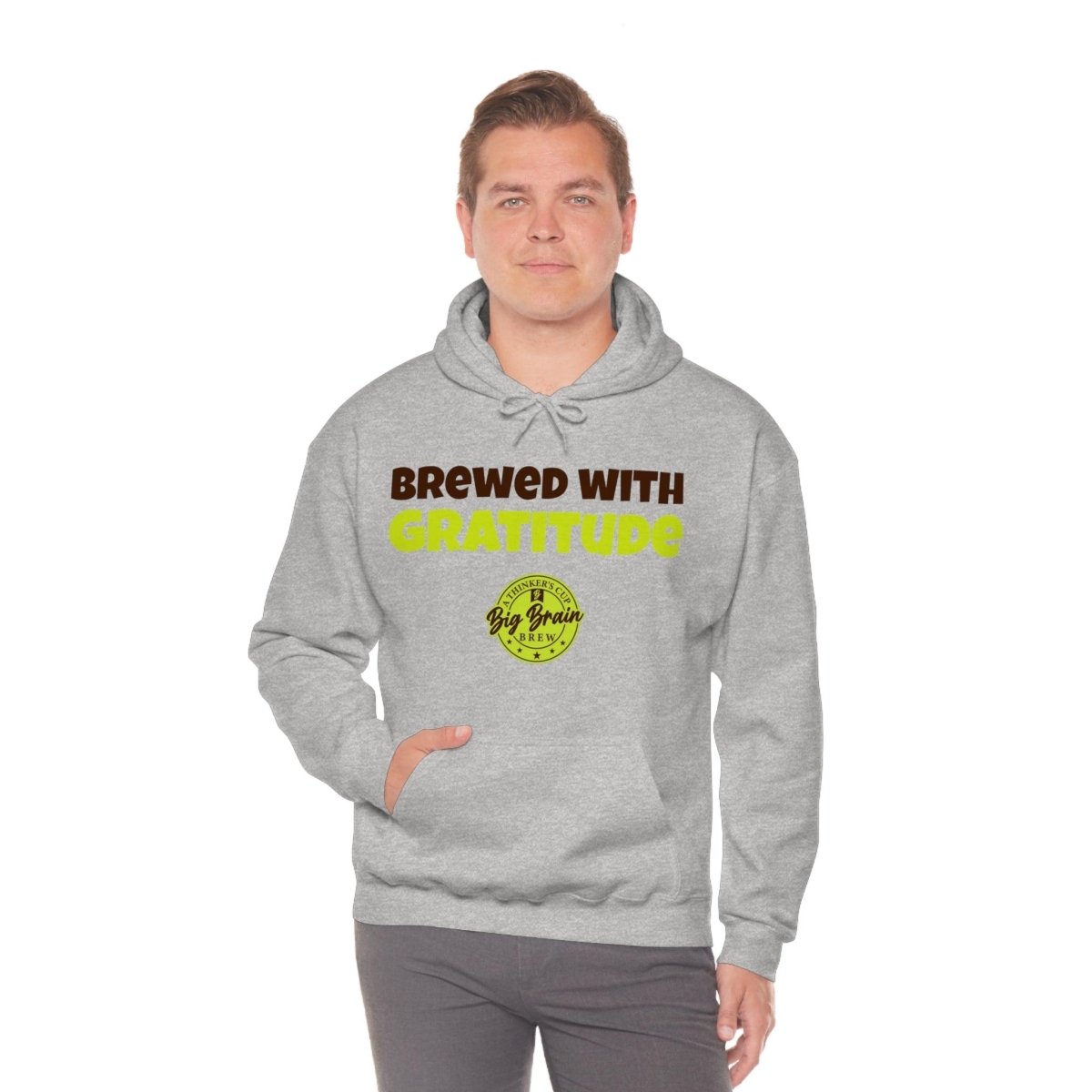 Brewed with Gratitude Unisex Heavy Blend™ Hooded Sweatshirt - Big Brain Brew