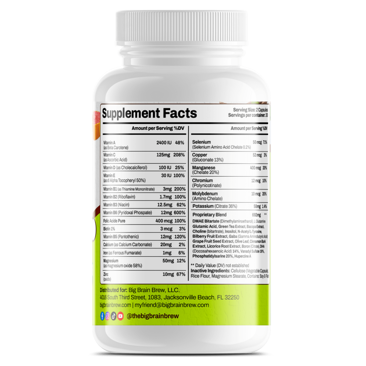 Clarity & Focus Capsules (Neurotropic) - Big Brain Brew
