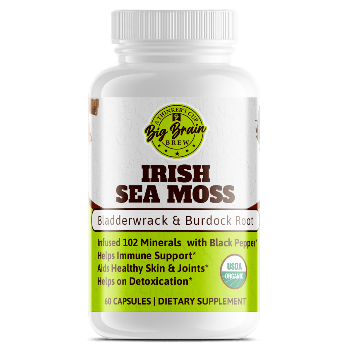 Irish Sea Moss Capsules (Antioxidant Powerhouse) - Big Brain Brew