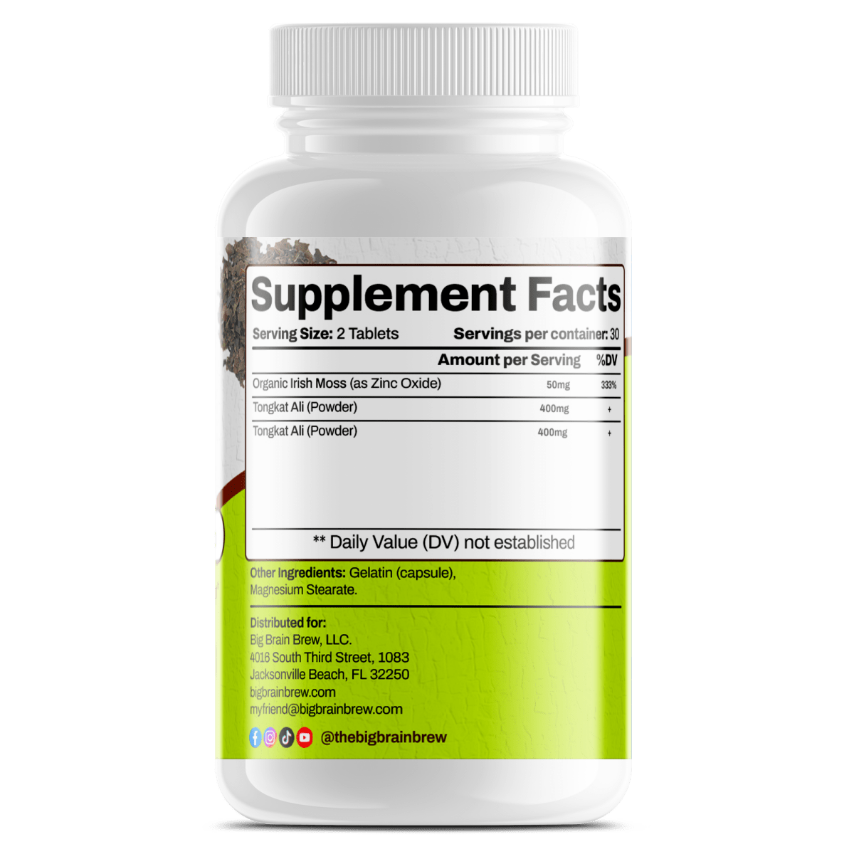 Irish Sea Moss Capsules (Antioxidant Powerhouse) - Big Brain Brew