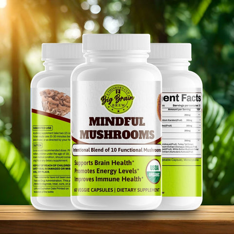 Mindful Mushrooms (Blend of 8+ Functional Mushrooms) - Big Brain Brew