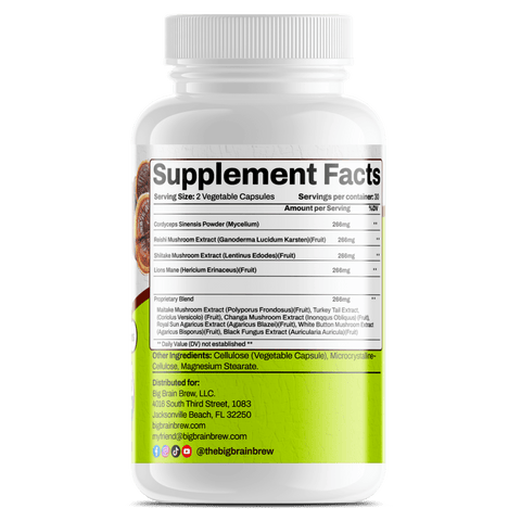 Mindful Mushrooms (Blend of 8+ Functional Mushrooms) - Big Brain Brew