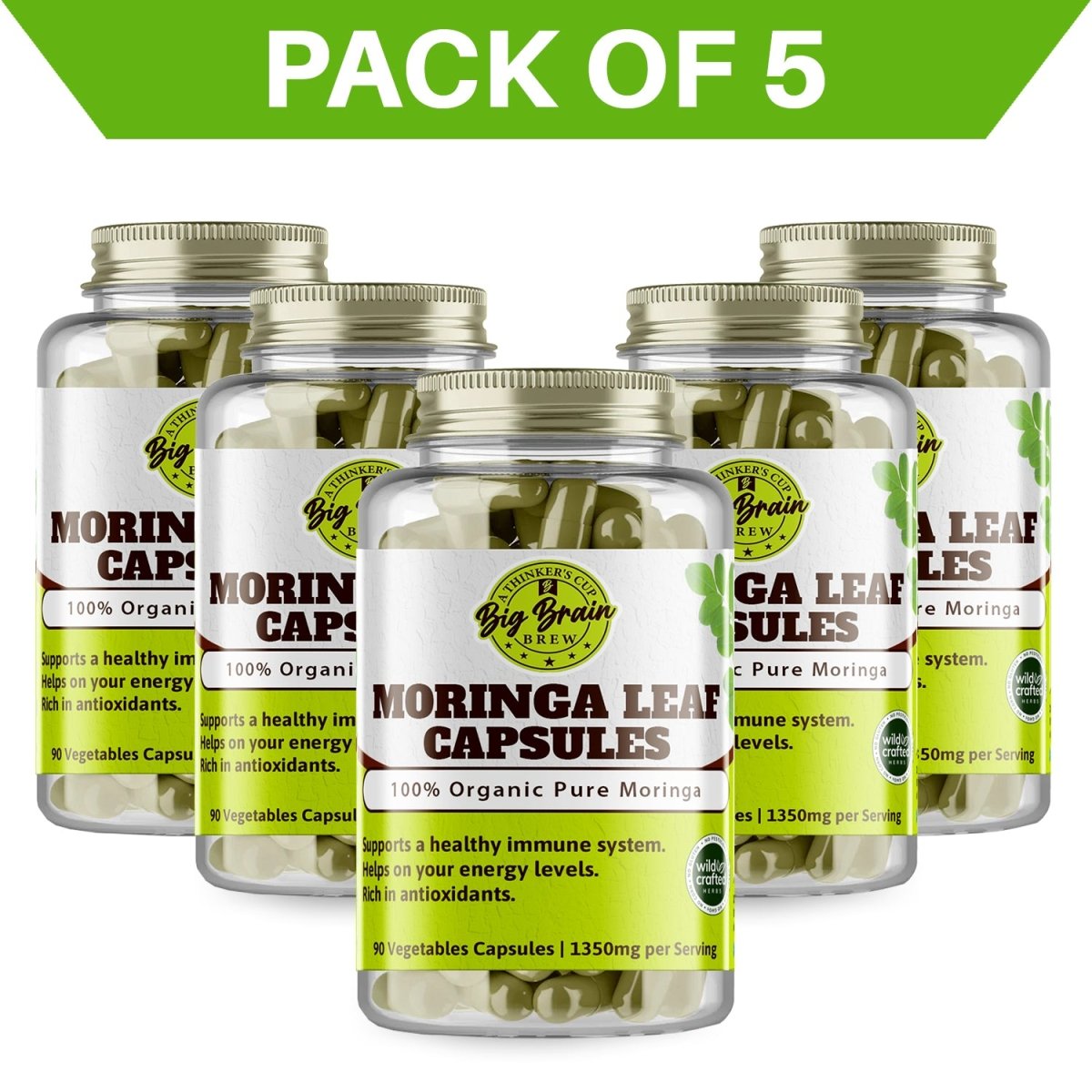 Moringa Leaf Capsules (All - natural Powerhouse) - Big Brain Brew