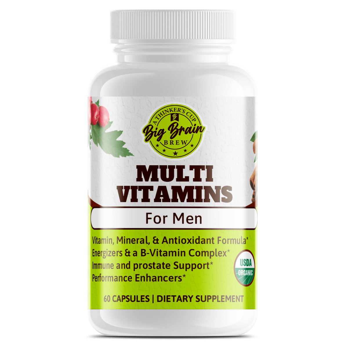 Multi - vitamins for Men (Nature's Vitality) - Big Brain Brew