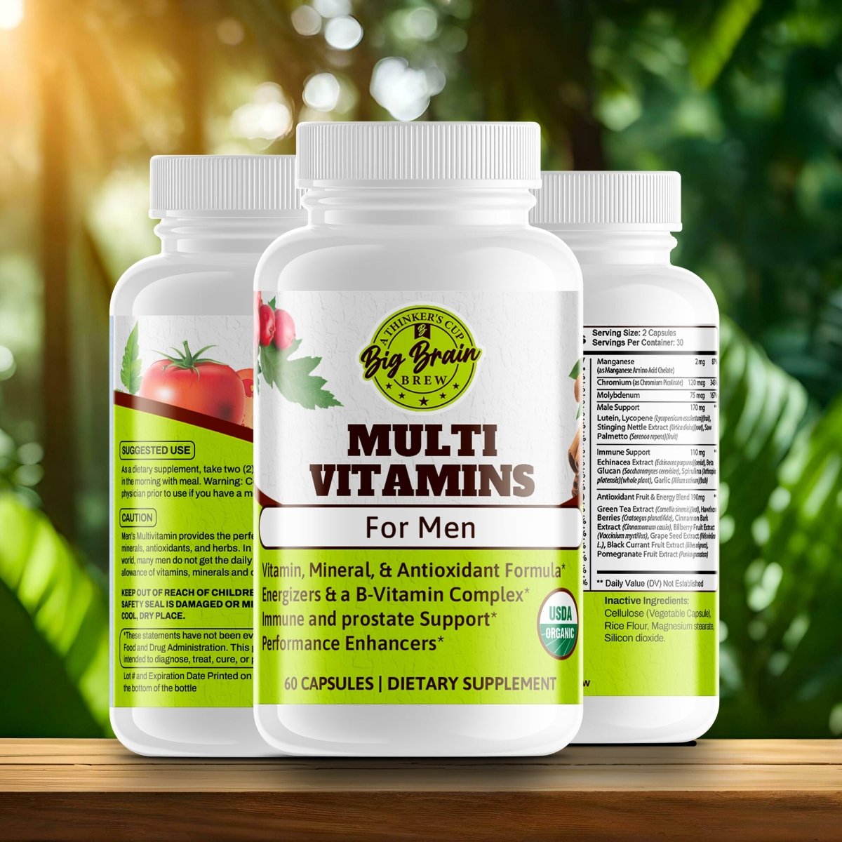 Multi - vitamins for Men (Nature's Vitality) - Big Brain Brew