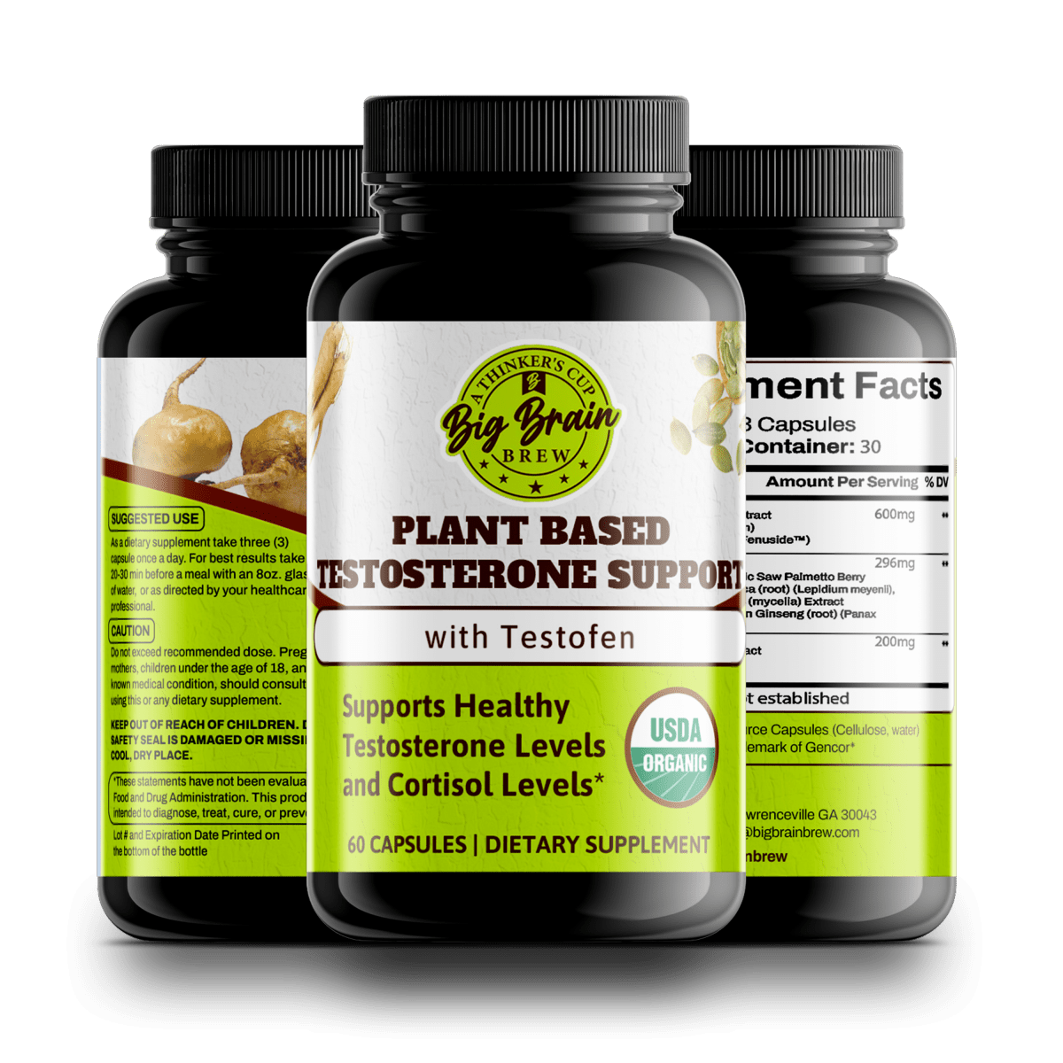 Plant - based Testosterone Support (With Testofen) - Big Brain Brew