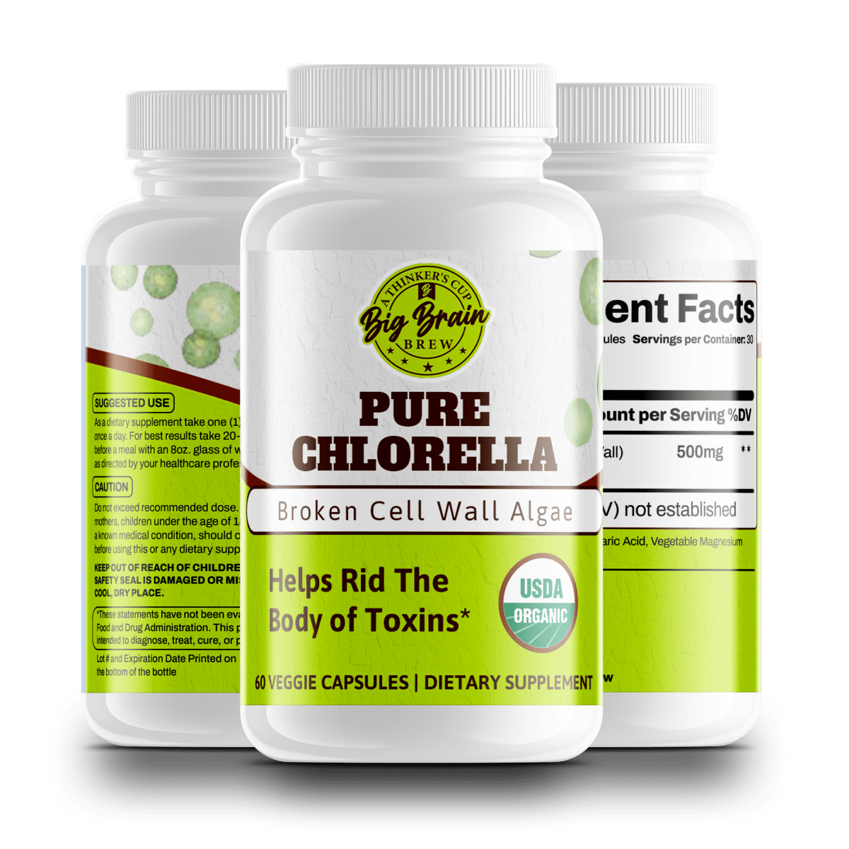 Pure Chlorella (Natural Detoxification) - Big Brain Brew