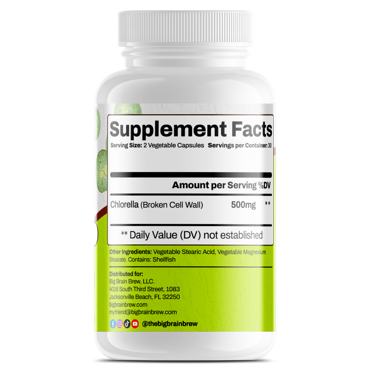 Pure Chlorella (Natural Detoxification) - Big Brain Brew