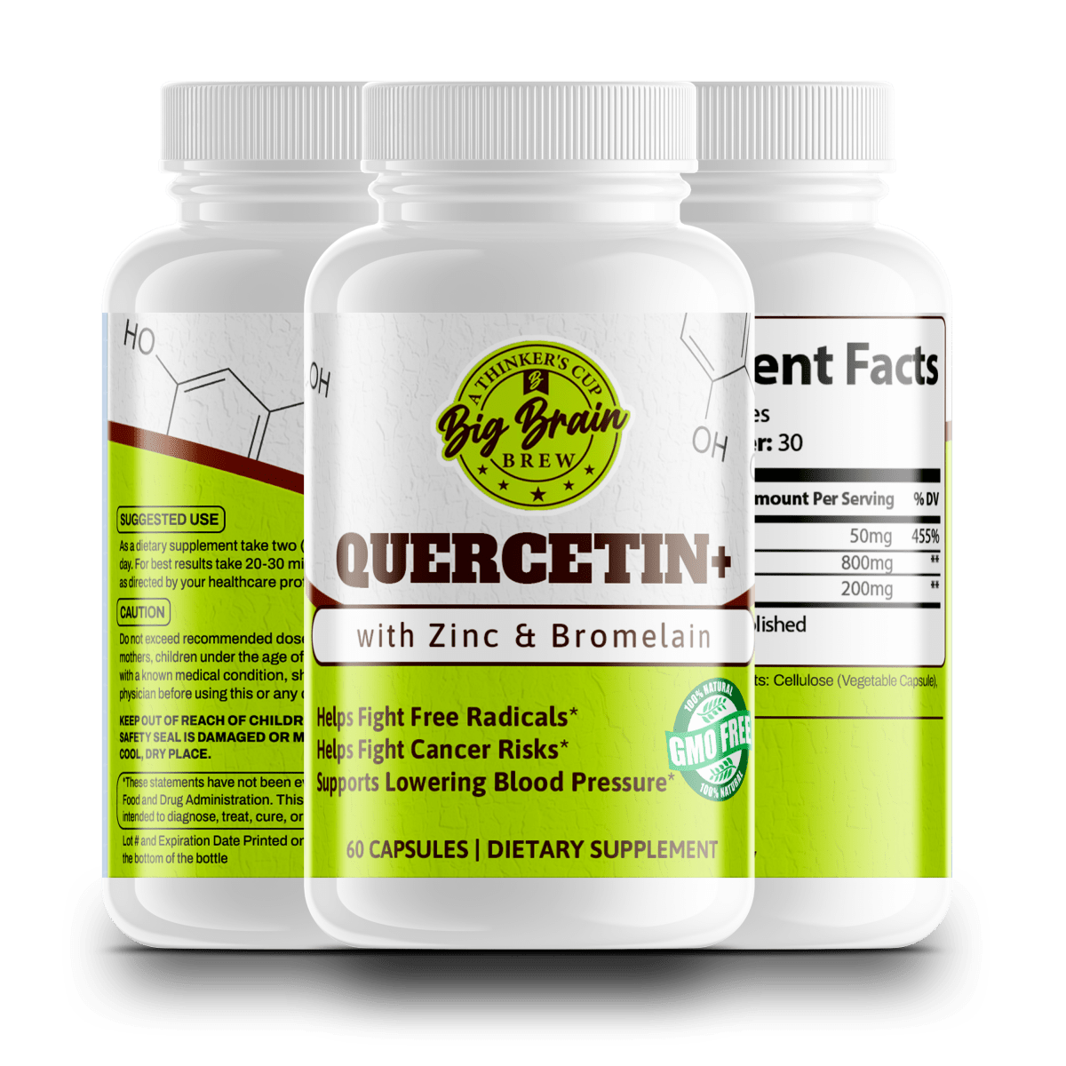 Quercetin+ (with Zinc & Bromelain) - Big Brain Brew