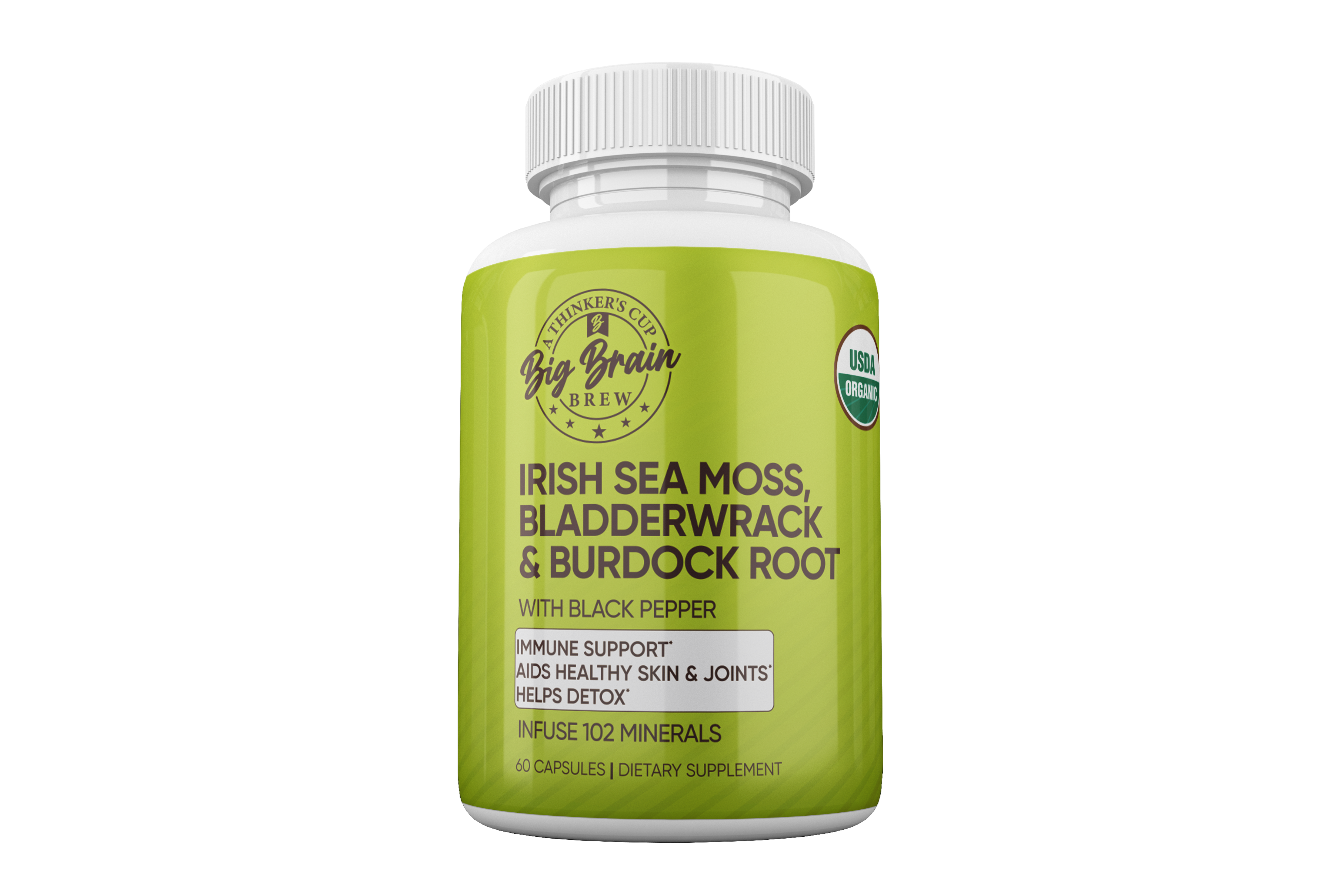 Irish Sea Moss, Bladderwrack & Burdock Root w/ Black Pepper - USDA ORGANIC