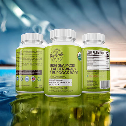 Irish Sea Moss, Bladderwrack & Burdock Root w/ Black Pepper - USDA ORGANIC